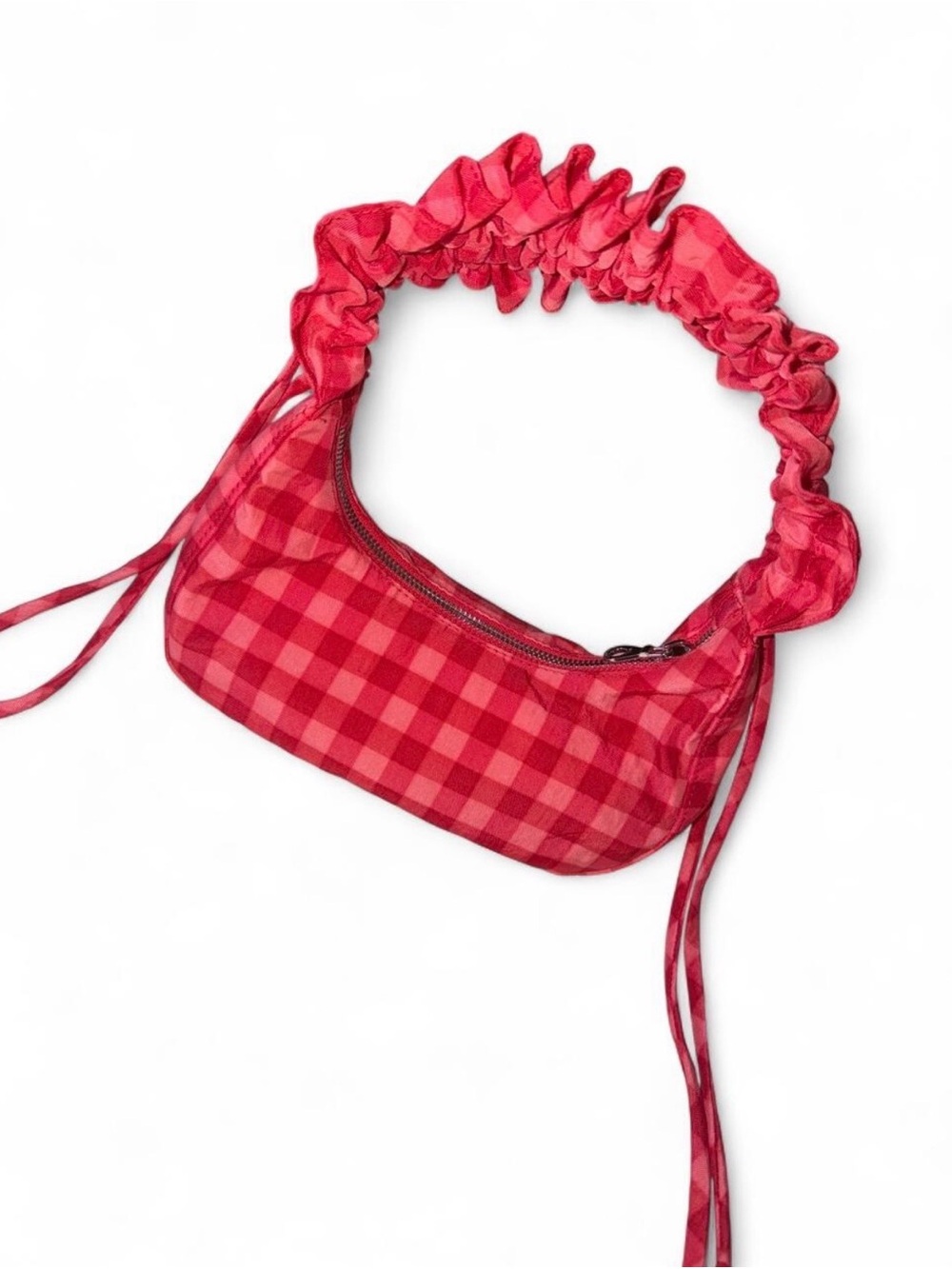 BAGGU Red Gingham Mini Shoulder Bag